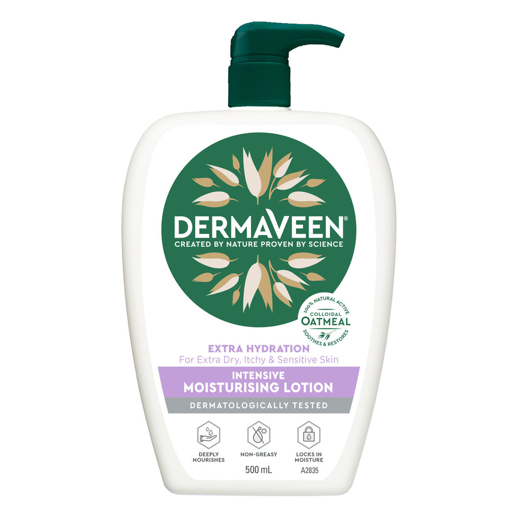 DermaVeen Extra Hydration Intensive Moisturising Lotion for Extra Dry, Itchy & Sensitive Skin 500mL