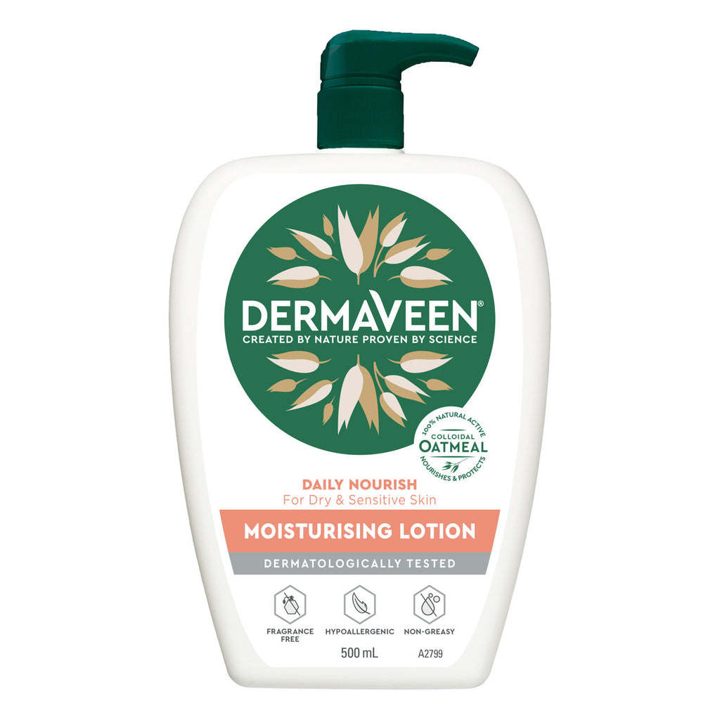 DermaVeen Daily Nourish Moisturising Lotion for Dry & Sensitive Skin 500mL