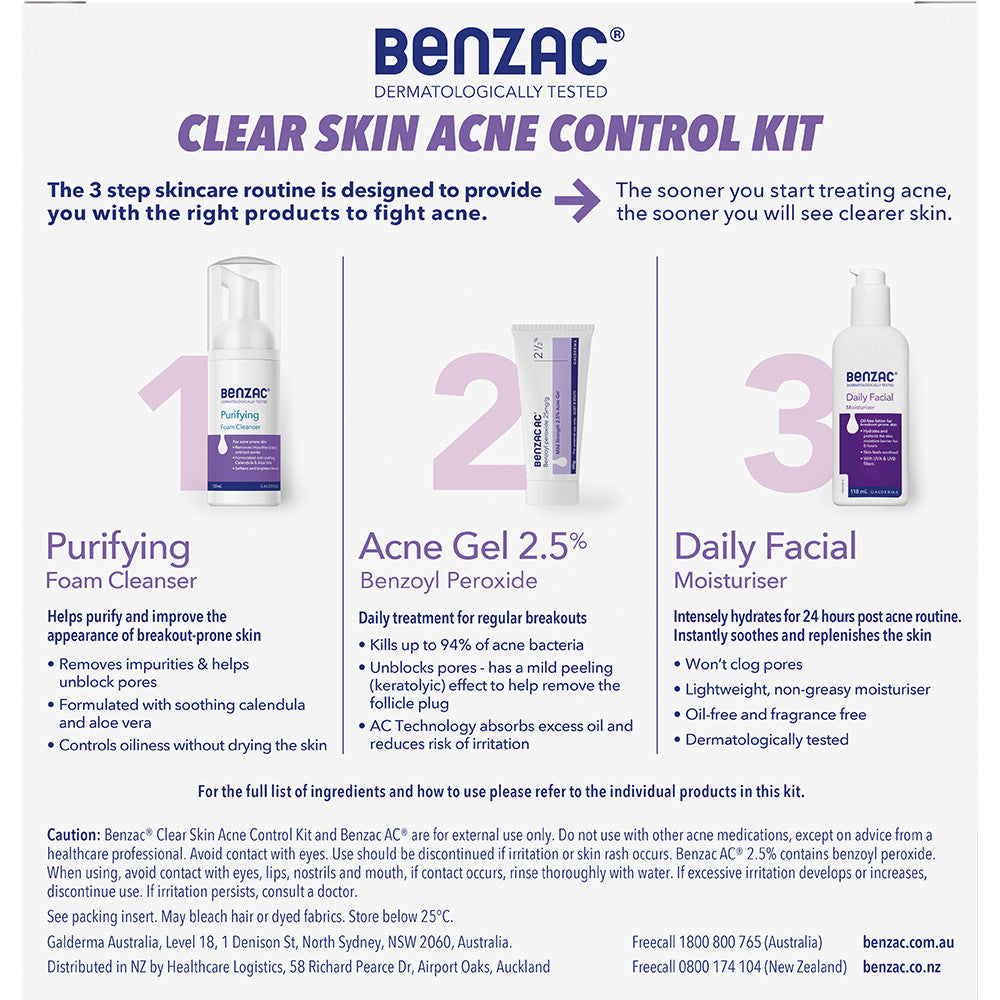 Benzac Clear Skin Acne Control Kit