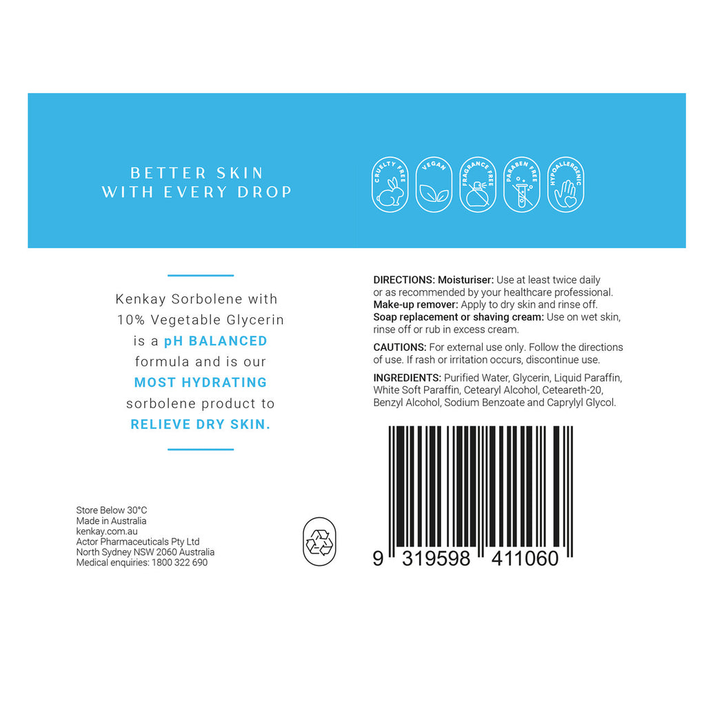 Kenkay Sorbolene With 10% Vegetable Glycerin 500mL