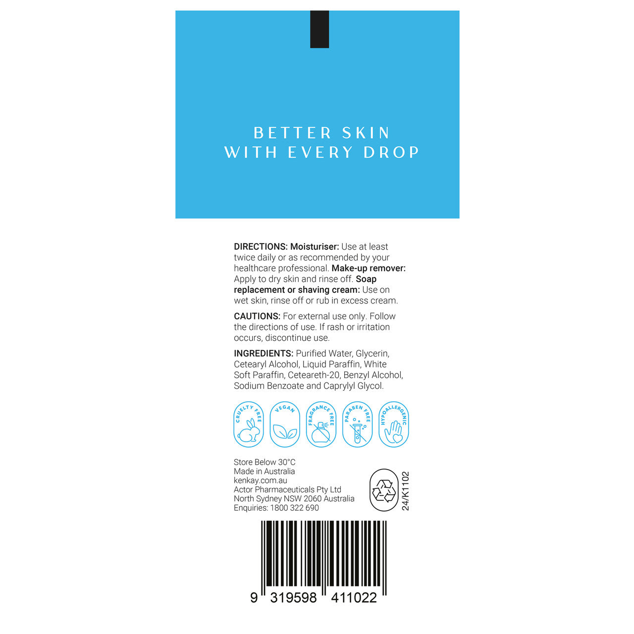 Kenkay Sorbolene 10% Glycerin Moisturiser 100g