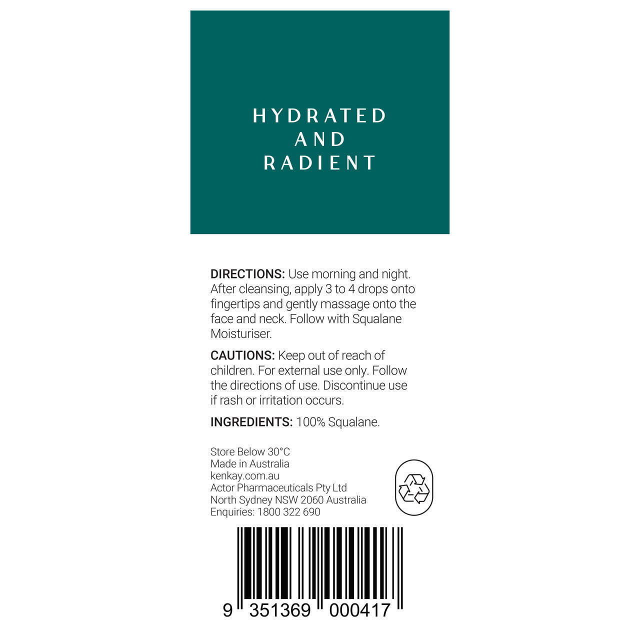 Kenkay Squalane Serum 30ml 