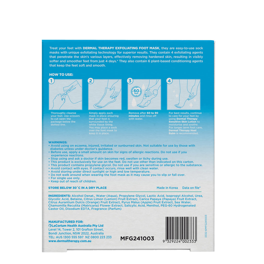 Dermal Therapy Exfoliating Foot Mask