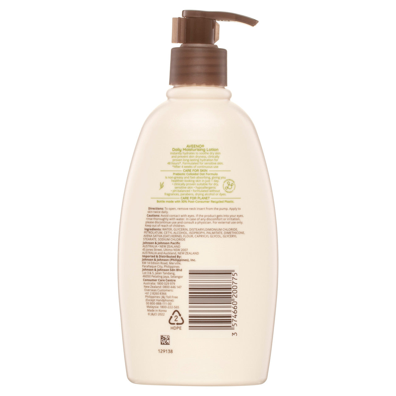 Aveeno Daily Moisturising Non-Greasy Fragrance Free Body Lotion 48-Hour Hydration Soothe Normal Dry Sensitive Skin 354mL