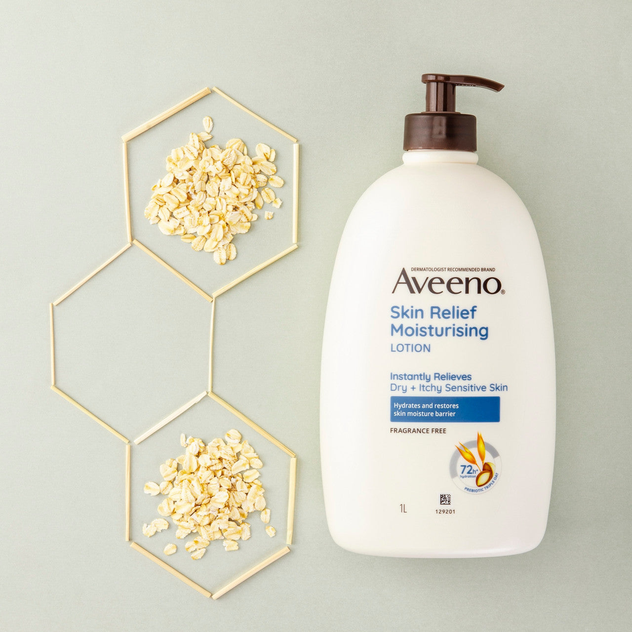 Aveeno Skin Relief Fragrance Free Body Lotion Shea Butter 72-Hour Intense Hydration Protect Extra Dry Itchy Sensitive Skin 1L