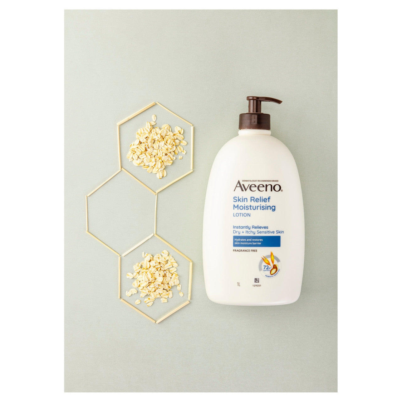 Aveeno Skin Relief Fragrance Free Body Lotion Shea Butter 72-Hour Intense Hydration Protect Extra Dry Itchy Sensitive Skin 1L