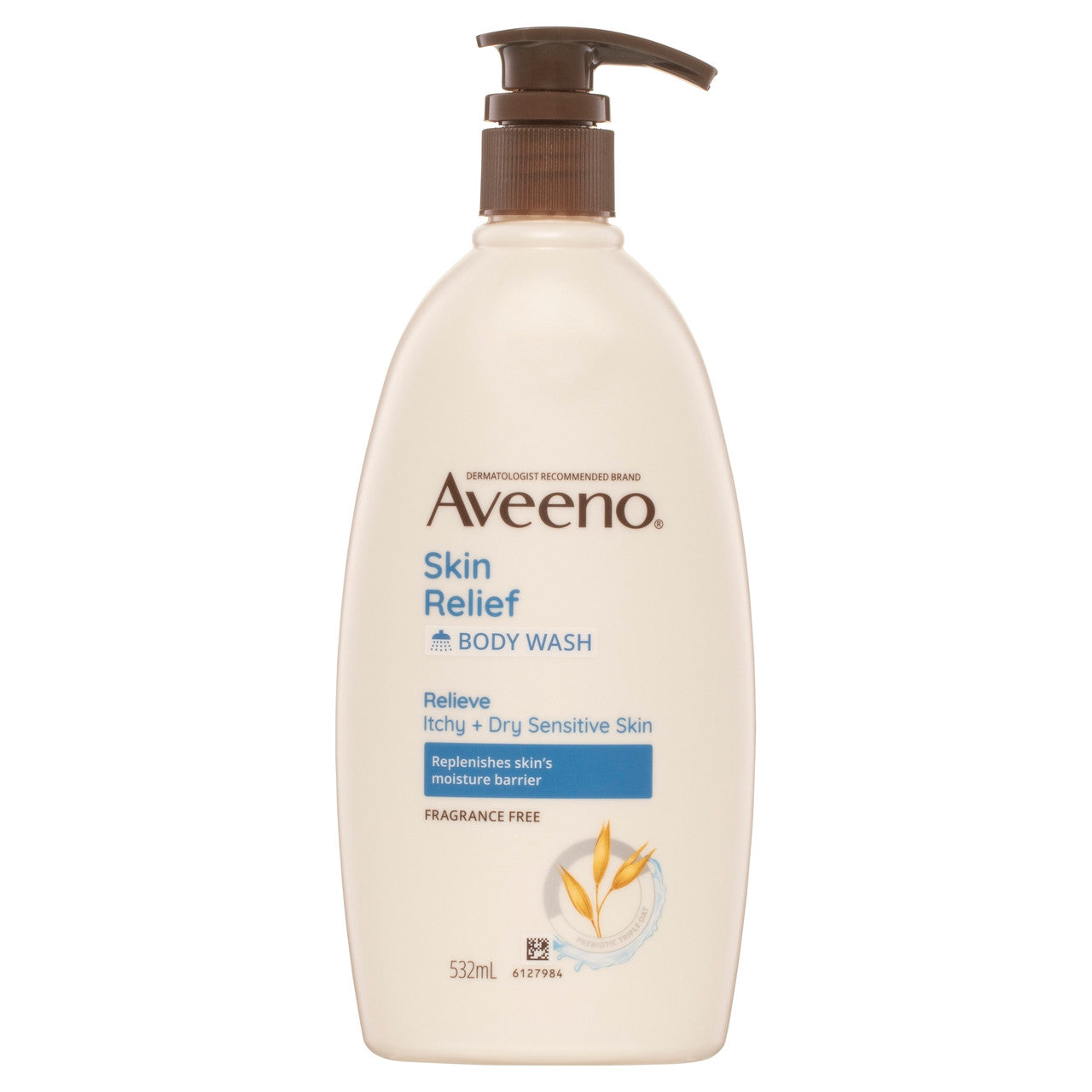 Aveeno Skin Relief Gentle Fragrance Free Body Wash Relieve Extra Dry Itchy Sensitive Skin PH-Balanced Cleanser 532mL