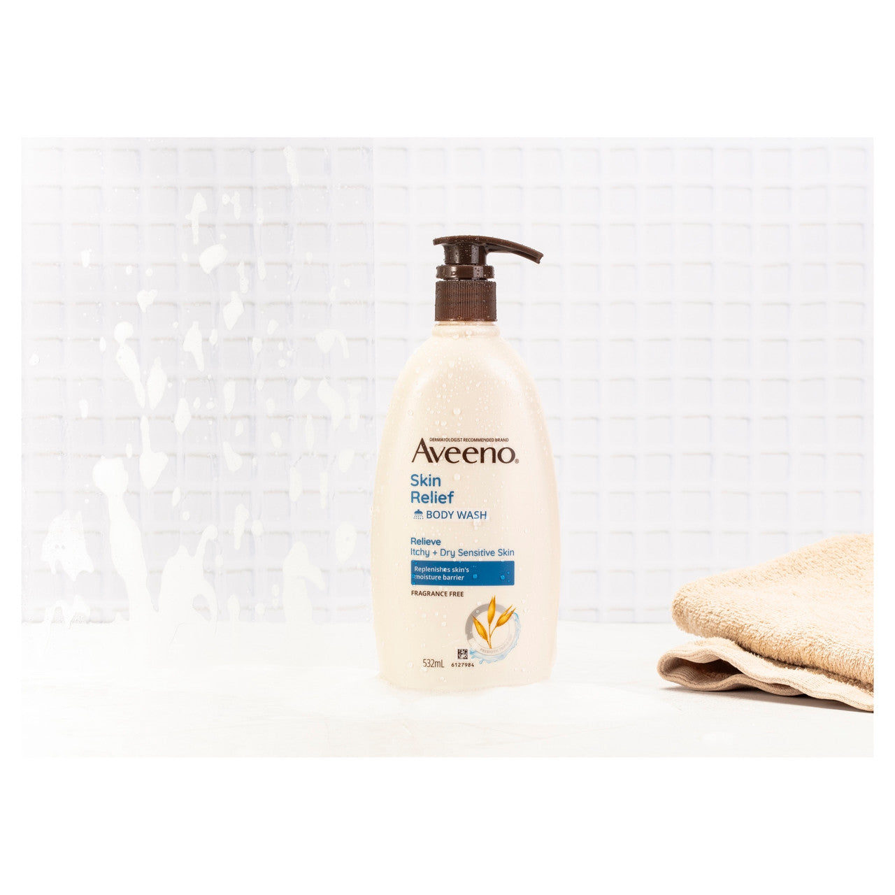 Aveeno Skin Relief Gentle Fragrance Free Body Wash Relieve Extra Dry Itchy Sensitive Skin PH-Balanced Cleanser 532mL