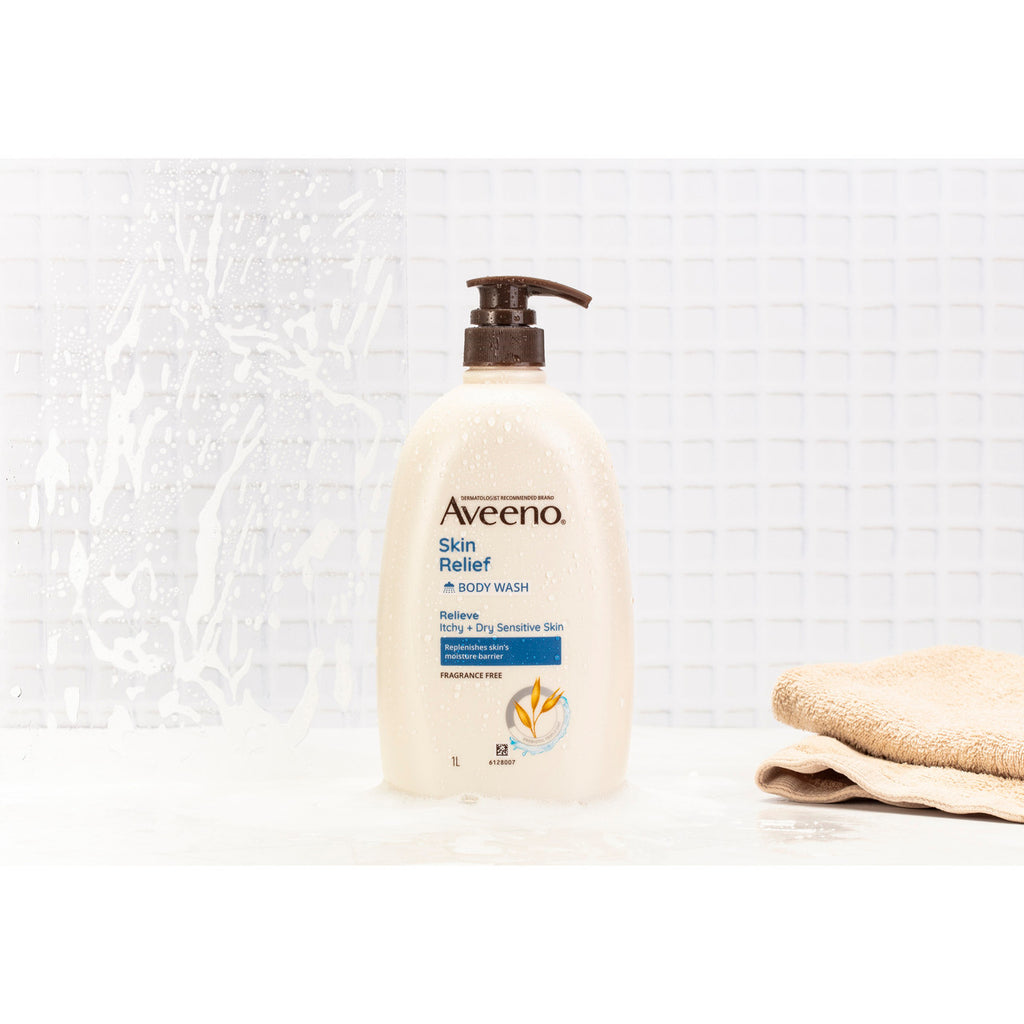 Aveeno Skin Relief Gentle Fragrance Free Body Wash Relieve Extra Dry Itchy Sensitive Skin PH-Balanced Cleanser 1L