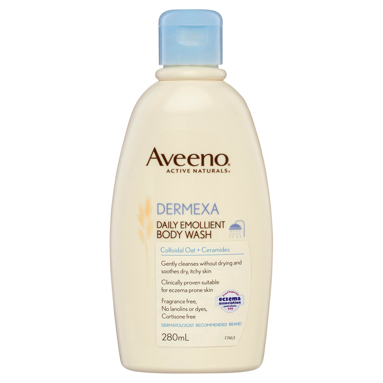 Aveeno Dermexa Daily Emollient Fragrance Free Body Wash Soothe & Moisturise Extra Dry Itchy Sensitive Eczema Prone Skin 280mL