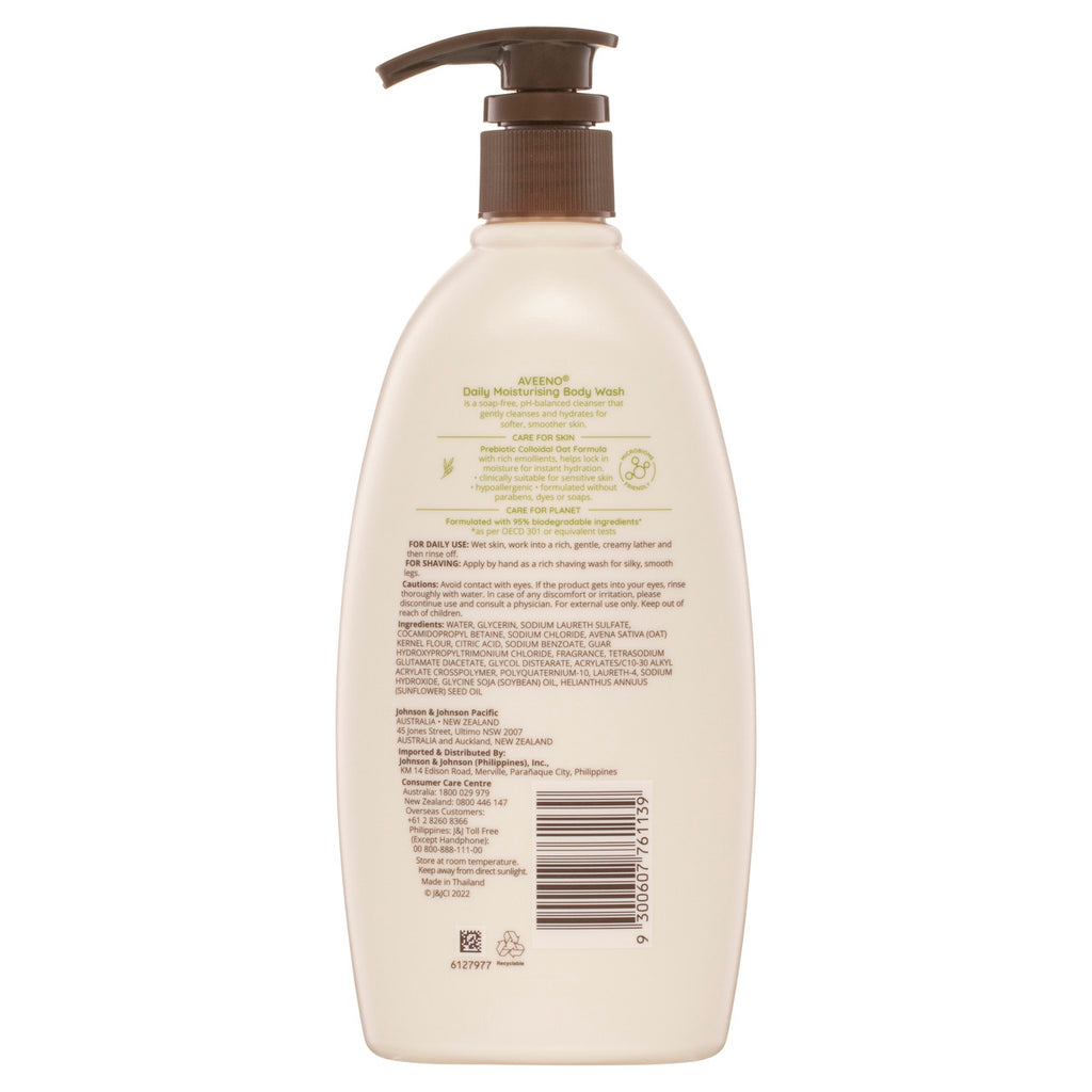 Aveeno Daily Moisturising Light Fragrance Gentle Scent Body Wash Nourish Normal Dry Sensitive Skin PH-Balanced 532mL