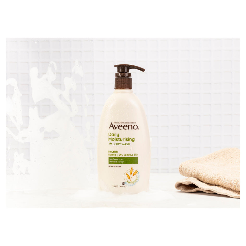 Aveeno Daily Moisturising Light Fragrance Gentle Scent Body Wash Nourish Normal Dry Sensitive Skin PH-Balanced 532mL