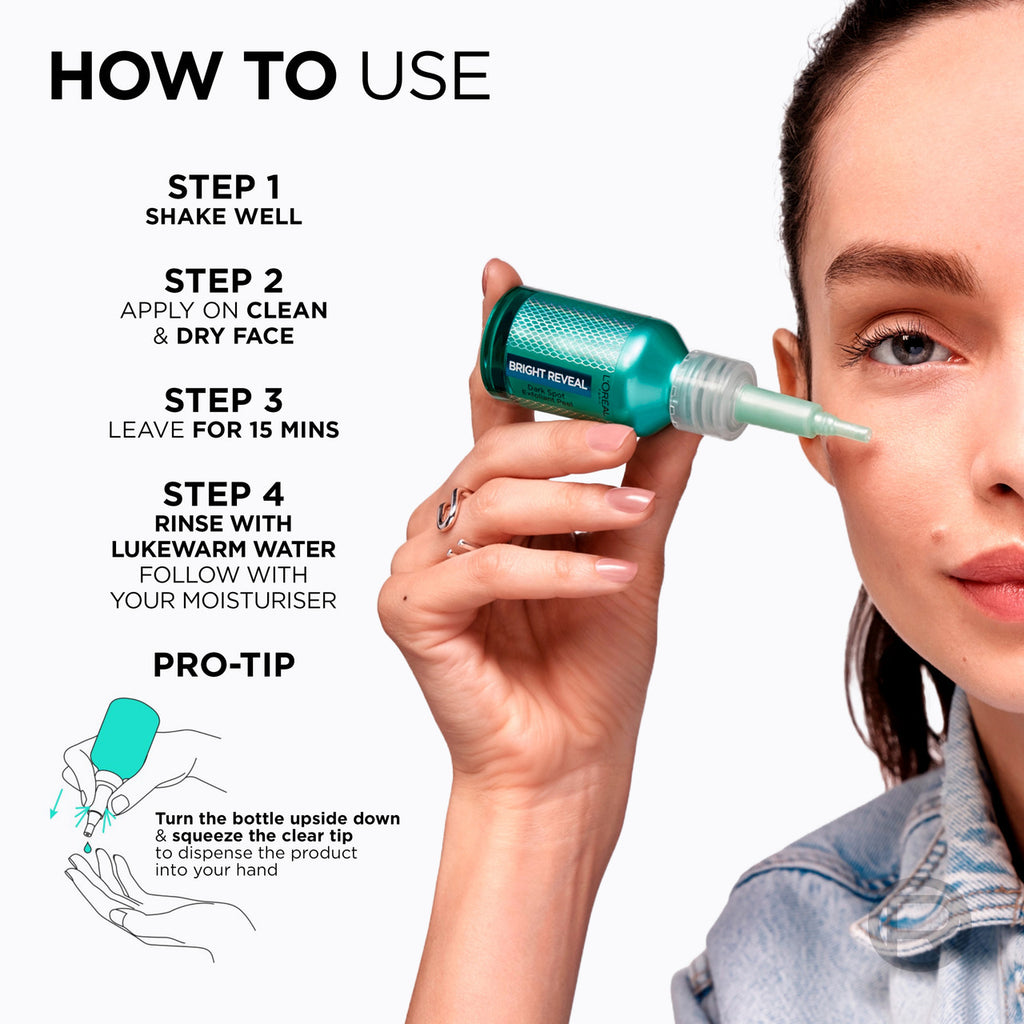 L'Oréal Paris Bright Reveal 25% [AHA + BHA + PHA] + Niacinamide Dark Spot Exfoliant Peel 25ml