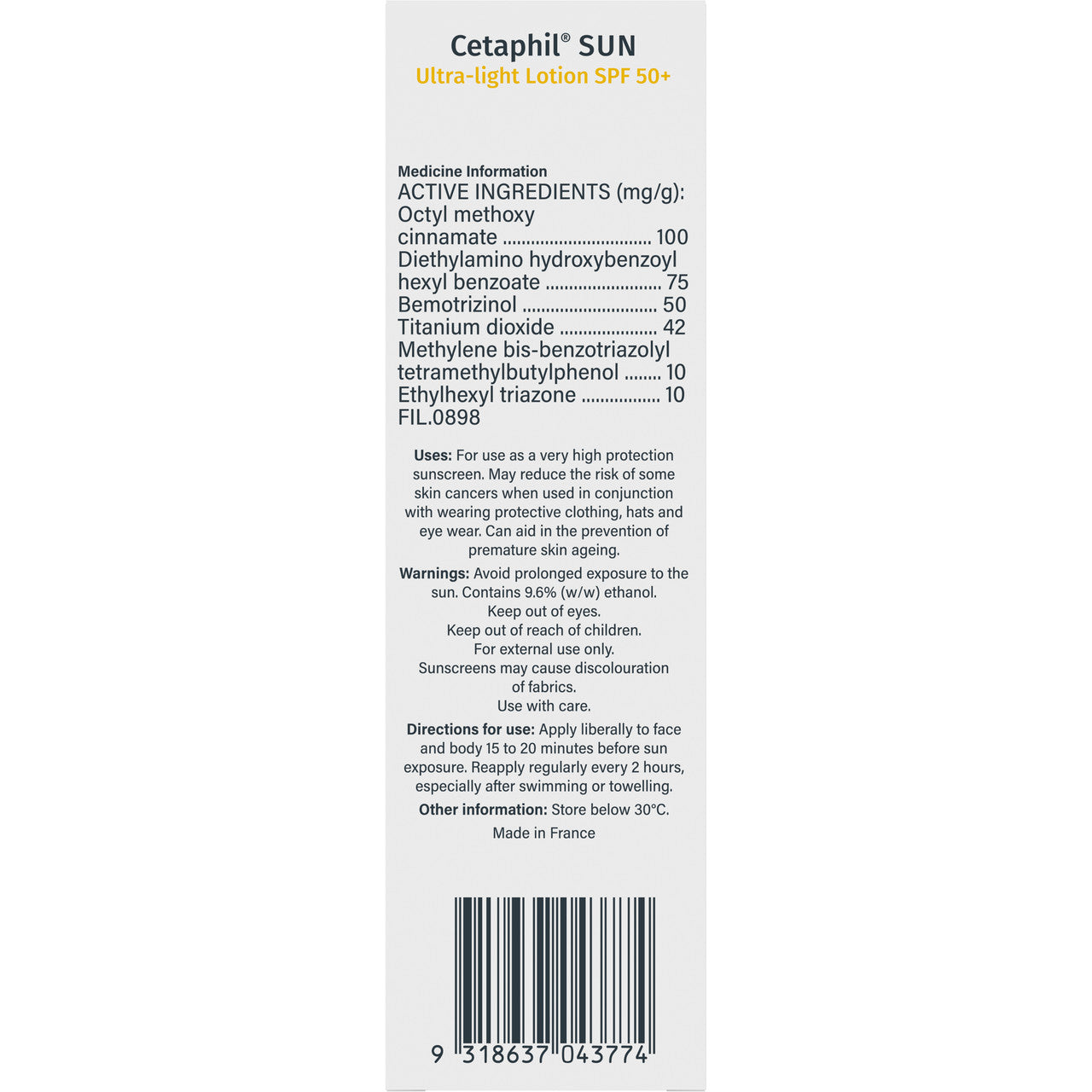Cetaphil Sun Ultra-Light Lotion SPF 50+ 100mL, Sunscreen