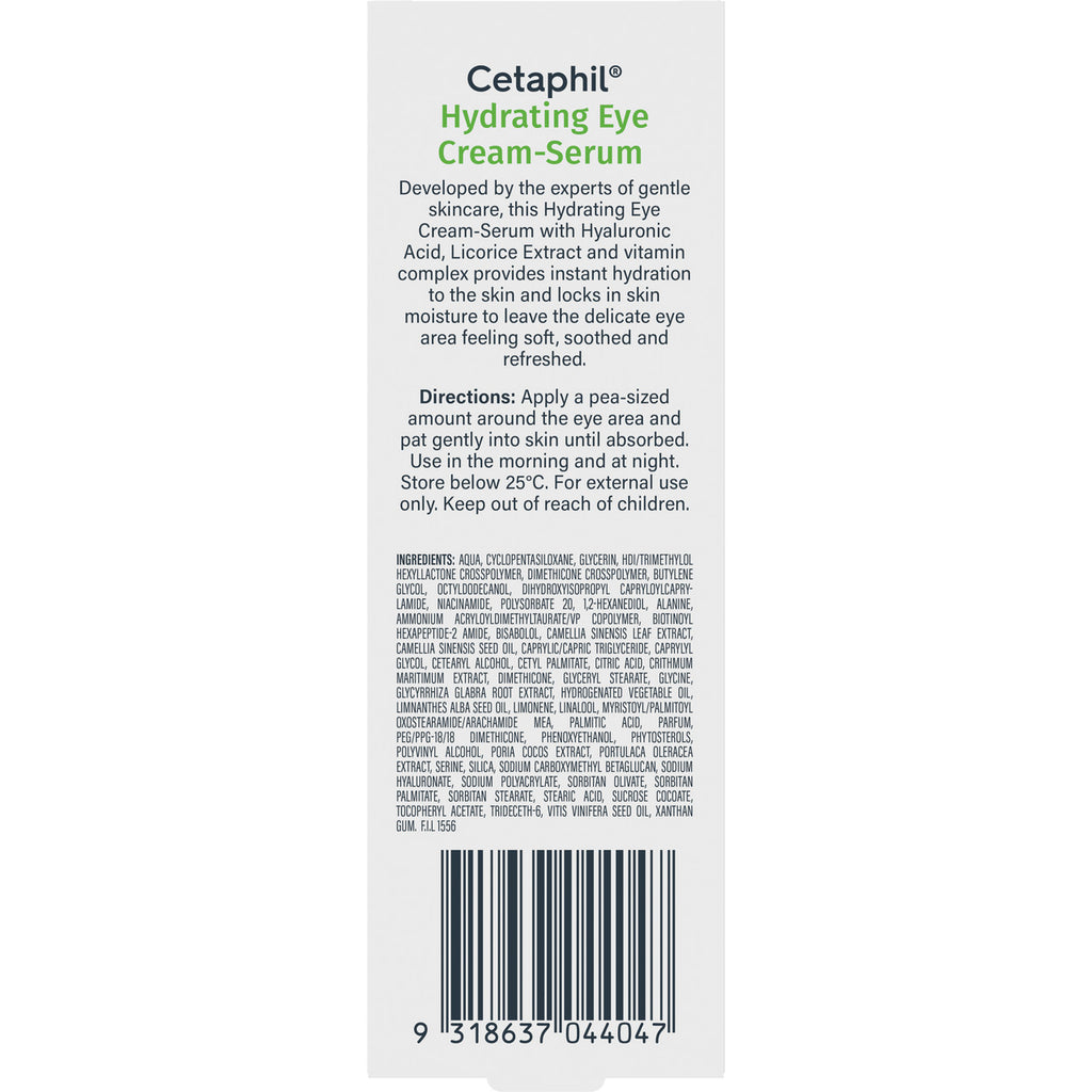 Cetaphil Hydrating Eye Cream-Serum with Hyaluronic Acid,14g
