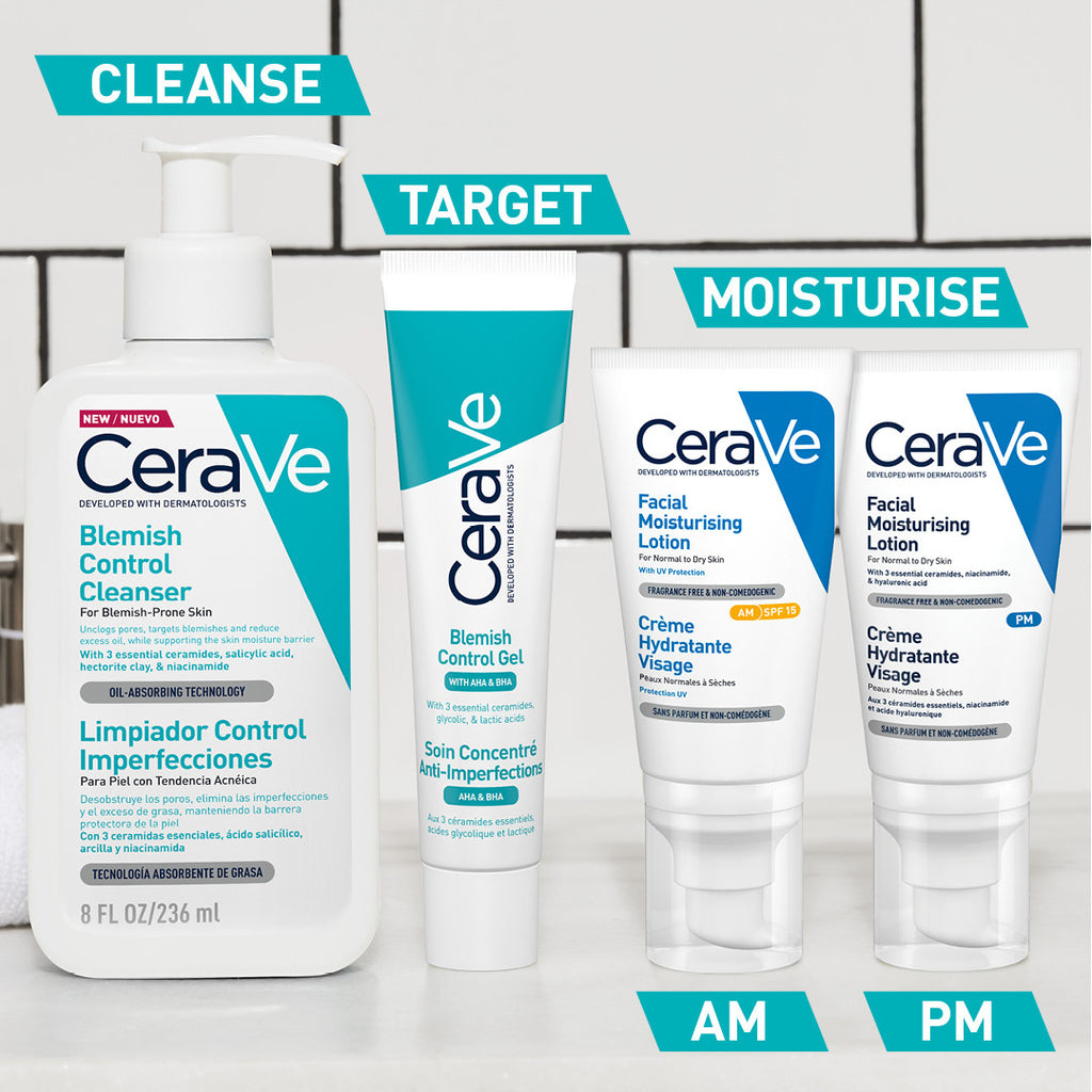 CeraVe Salicylic Acid Blemish Control Cleanser 236ml for Mild Acne-Prone Skin