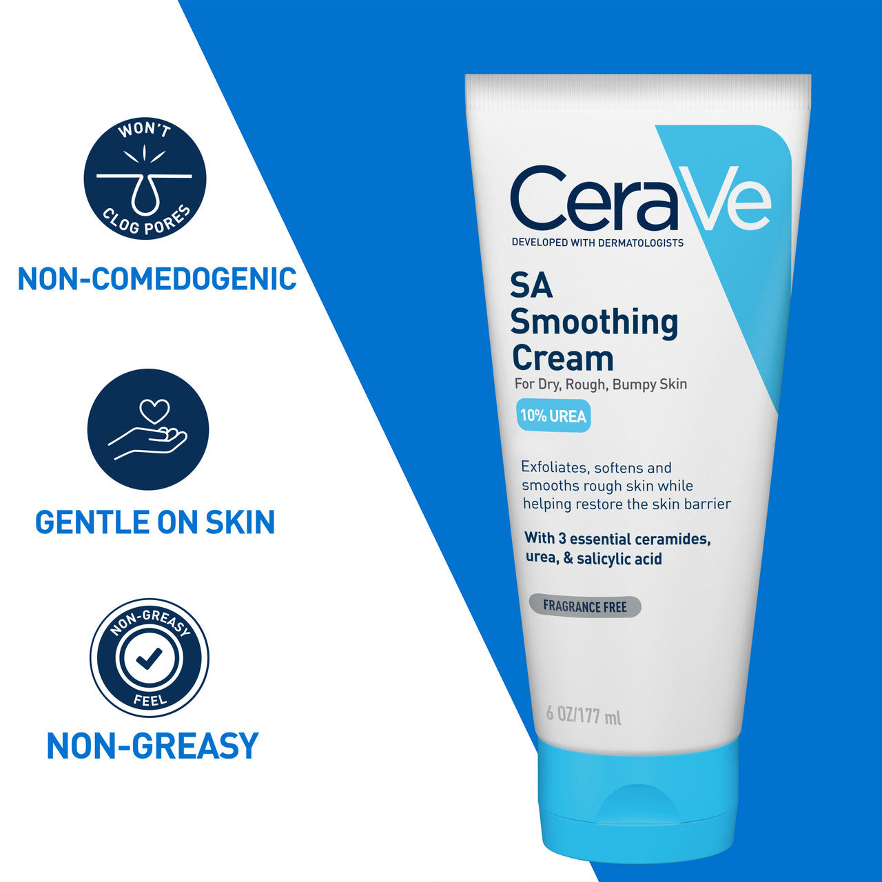 CeraVe Salicylic SA Smoothing Cream for Rough & Bumpy Skin 177ml