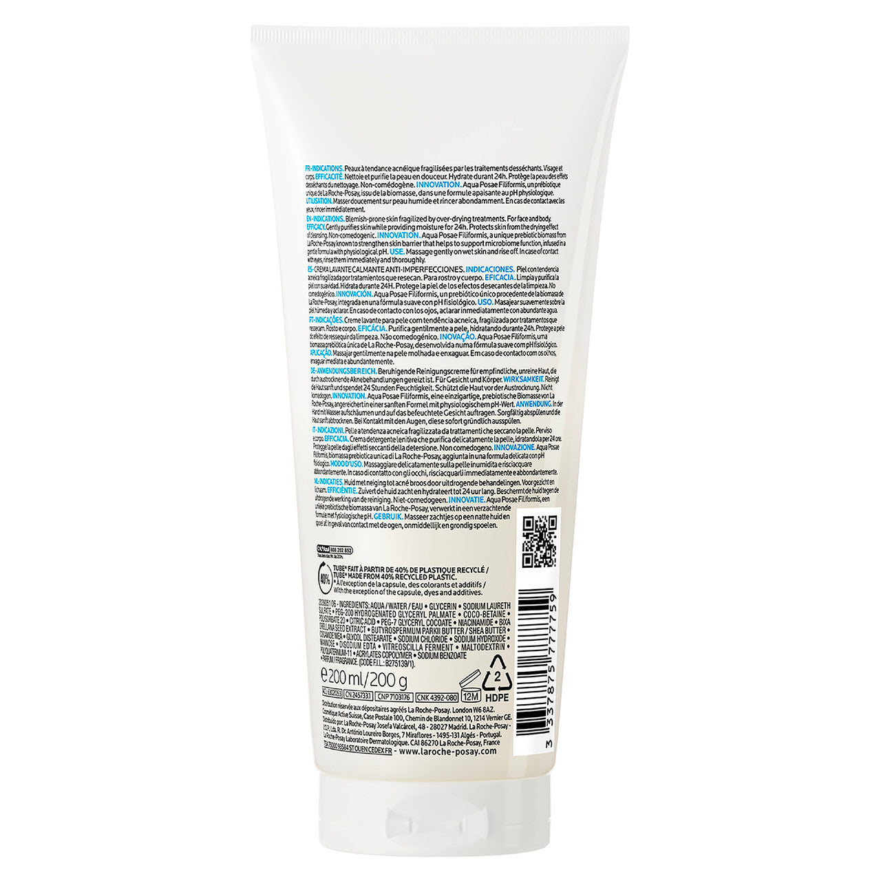 La Roche-Posay Effaclar H Iso-Biome Soothing Cleansing Cream 200ml
