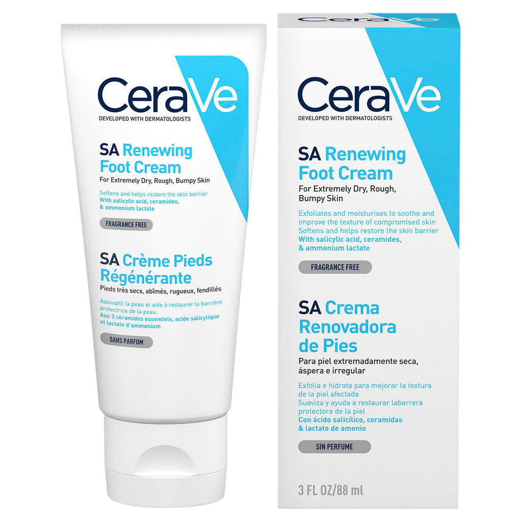 CeraVe SA Renewing Foot Cream 88ml, Salicylic Acid Enriched