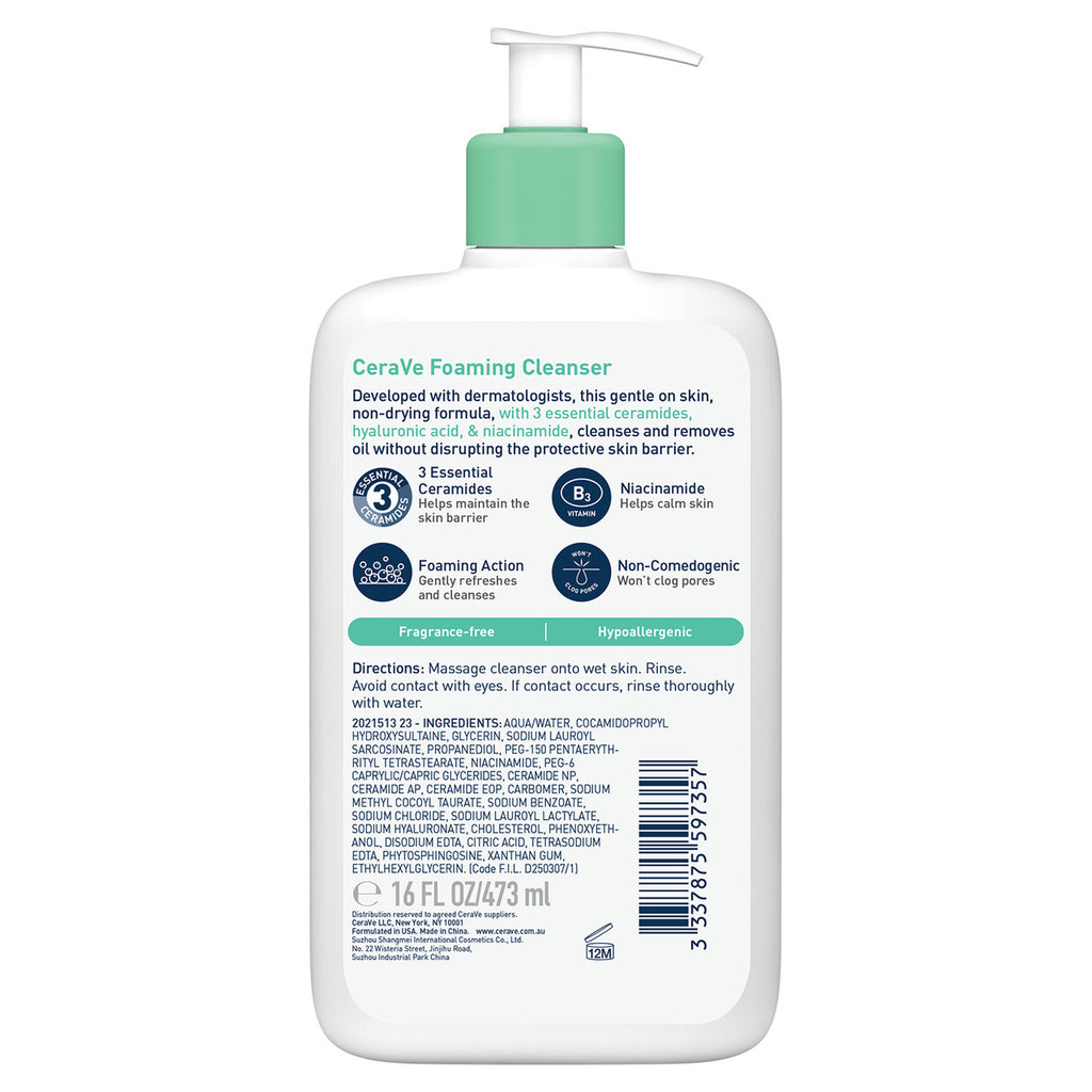 CeraVe Foaming Oil-Free Cleanser for Oily Skin 473ml