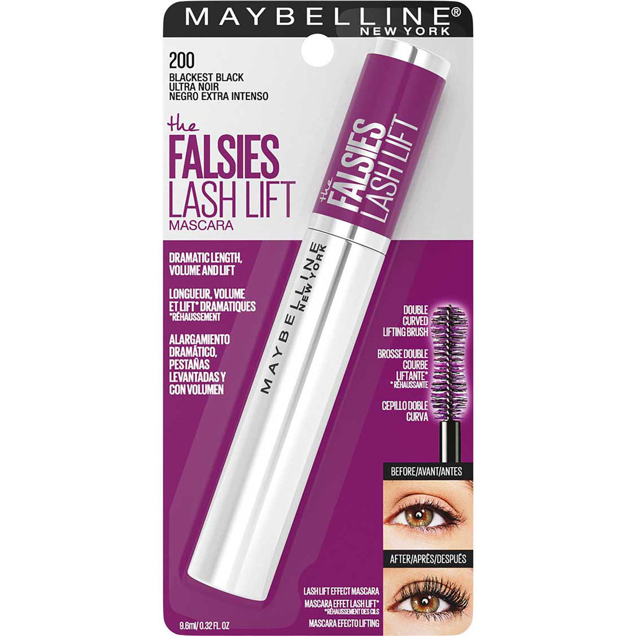 Maybelline The Falsies Lash Lift Volumising Mascara - Blackest Black
