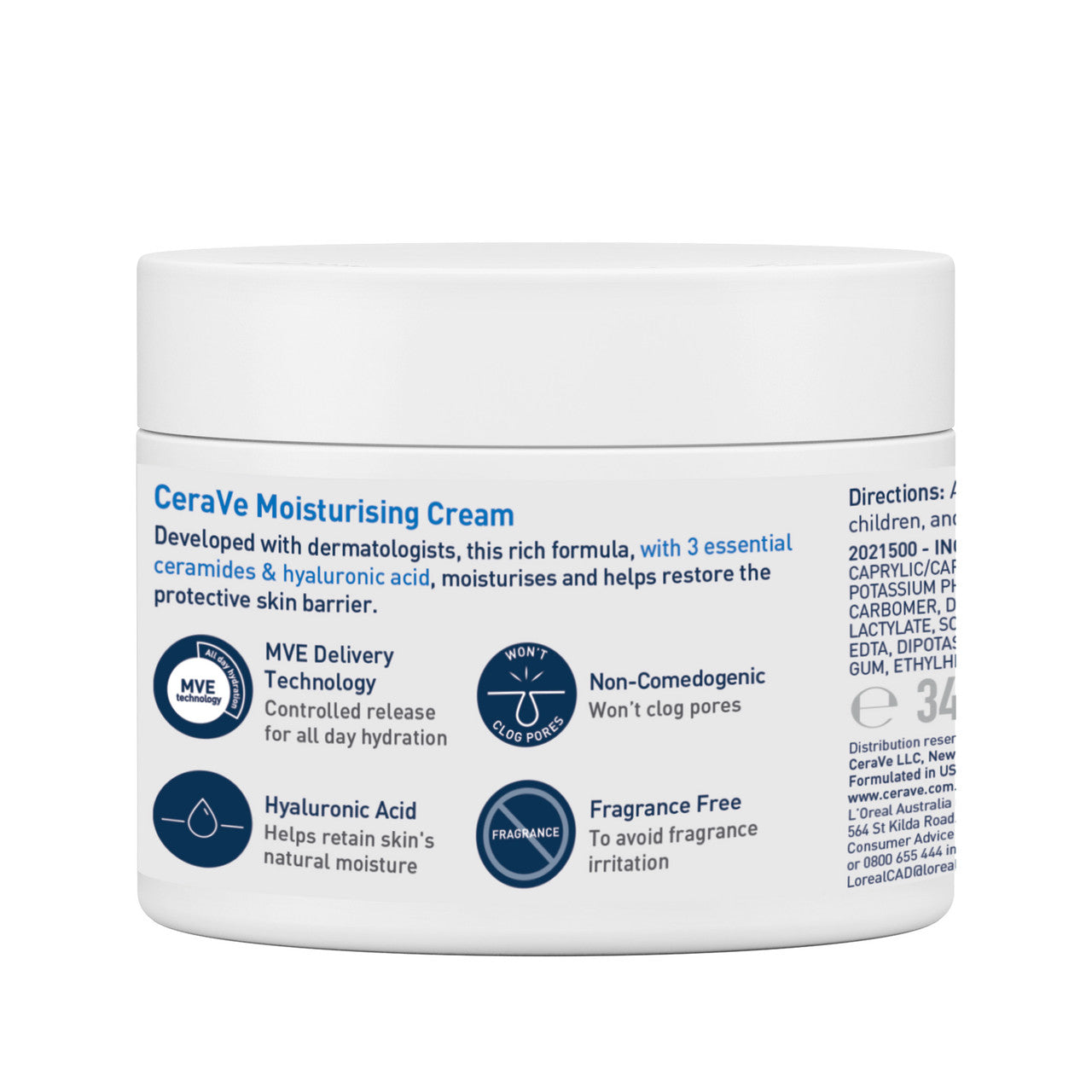 CeraVe Moisturising Cream For Dry Skin 340g with Ceramides