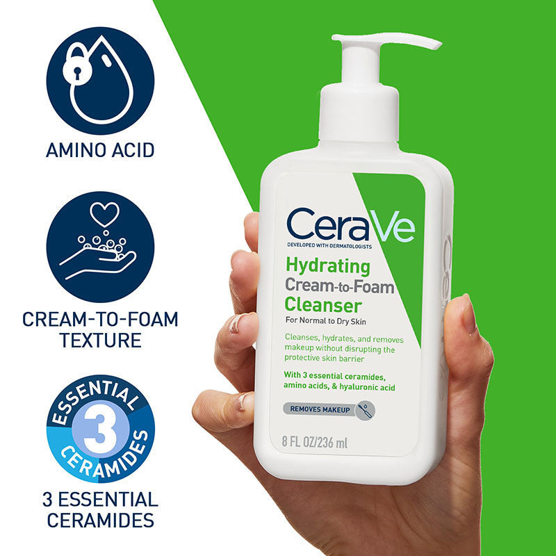 CeraVe Ceramides Hydrating Cream-to-Foam Cleanser 473ml