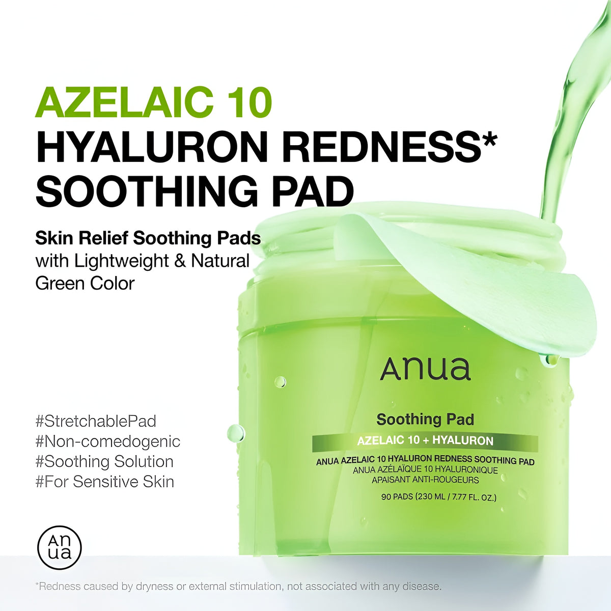 Anua Azelaic 10 Hyaluron Redness Soothing Pad 70 Pack