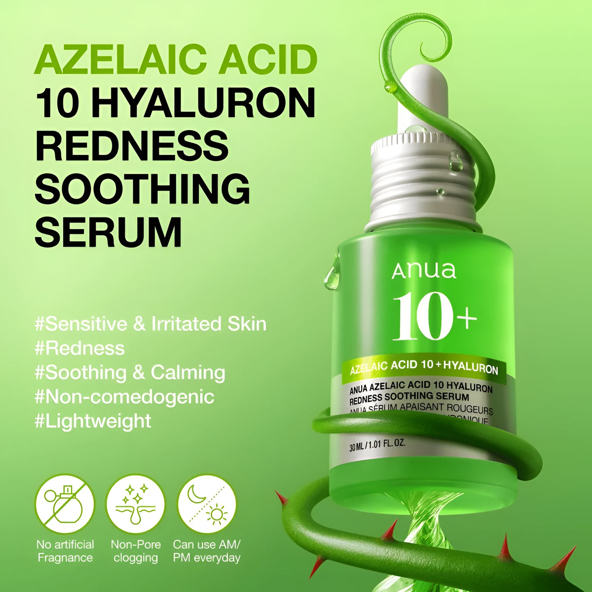Anua Azelaic Acid 10 Hyaluron Redness Soothing Serum 30ml