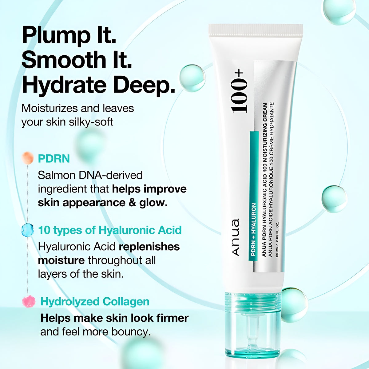 Anua PDRN Hyaluronic Acid 100 Moisturising Cream 60ml