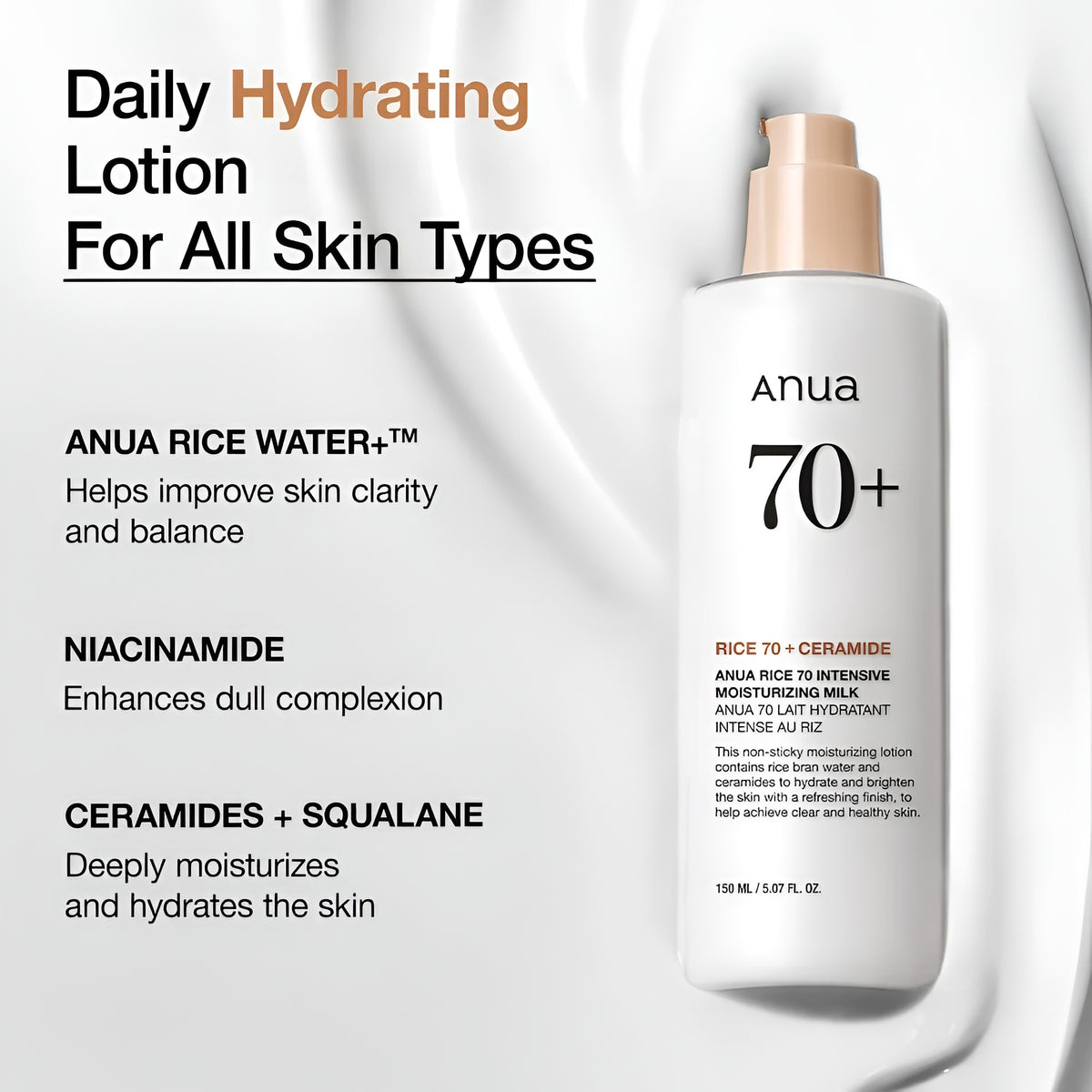 Anua Rice 70 Intensive Moisturising Milk 150ml