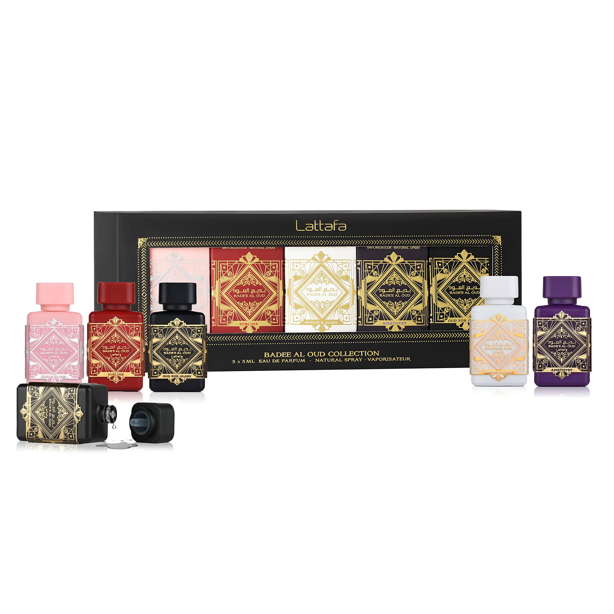 Badee Al Oud 5 x 5ml EDP Gift Set By Lattafa (Unisex)