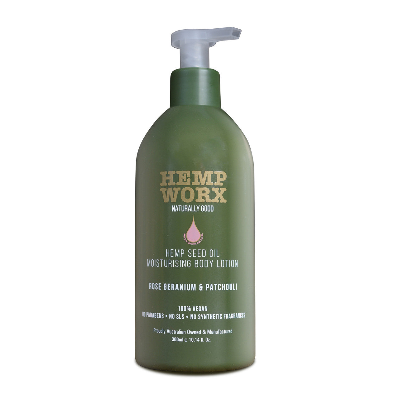 Hemp Worx Hemp Seed Oil Rose Geranium & Patchouli Moisturising Body Lotion 300ml