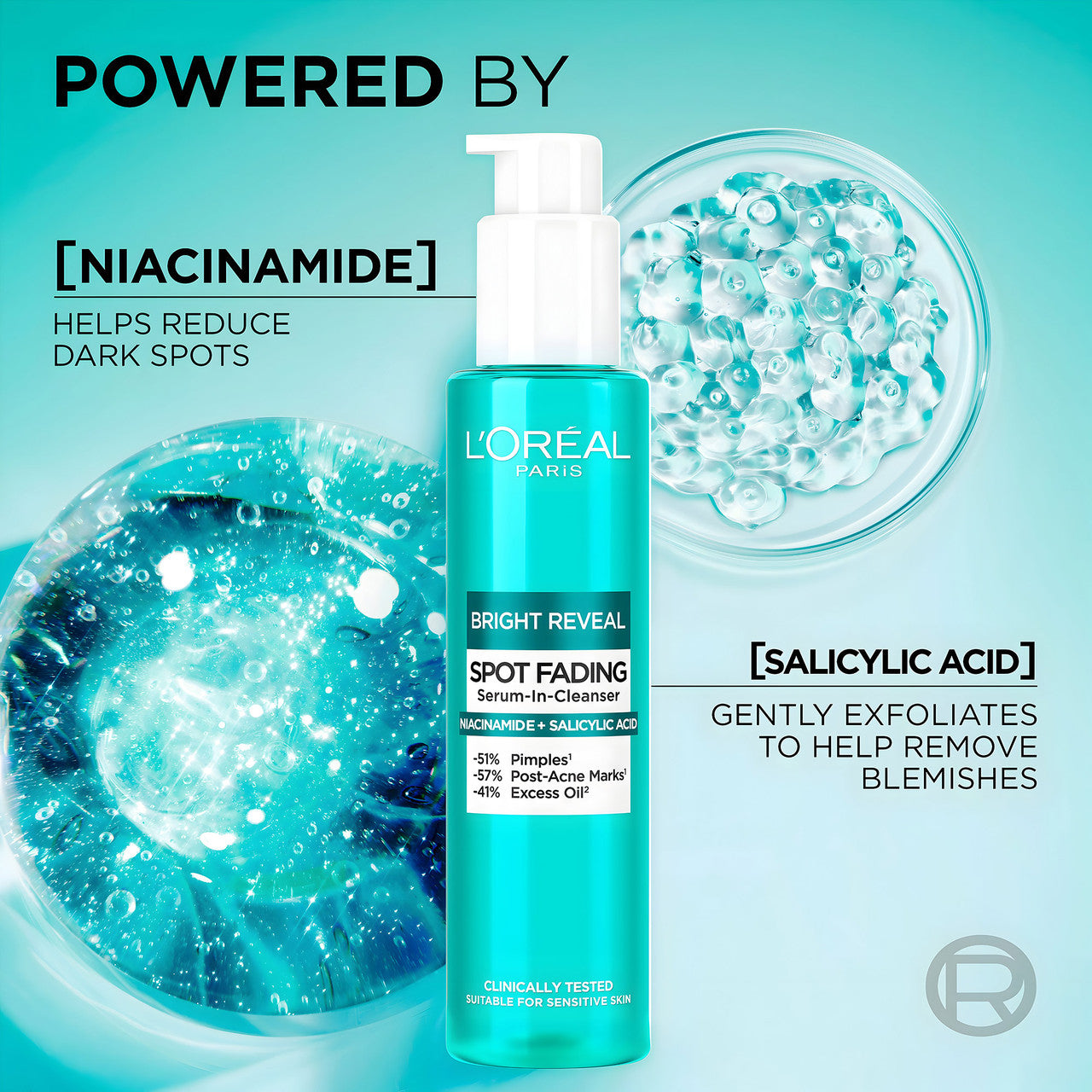 L'Oréal Paris Bright Reveal Niacinamide + Salicylic Acid Spot Fading Serum-in-Cleanser 150ml