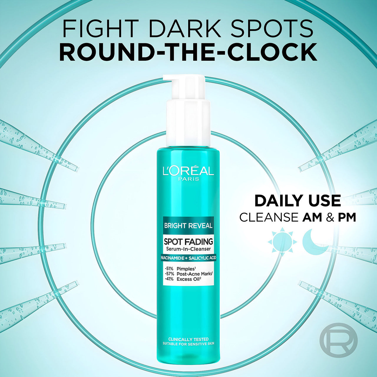 L'Oréal Paris Bright Reveal Niacinamide + Salicylic Acid Spot Fading Serum-in-Cleanser 150ml