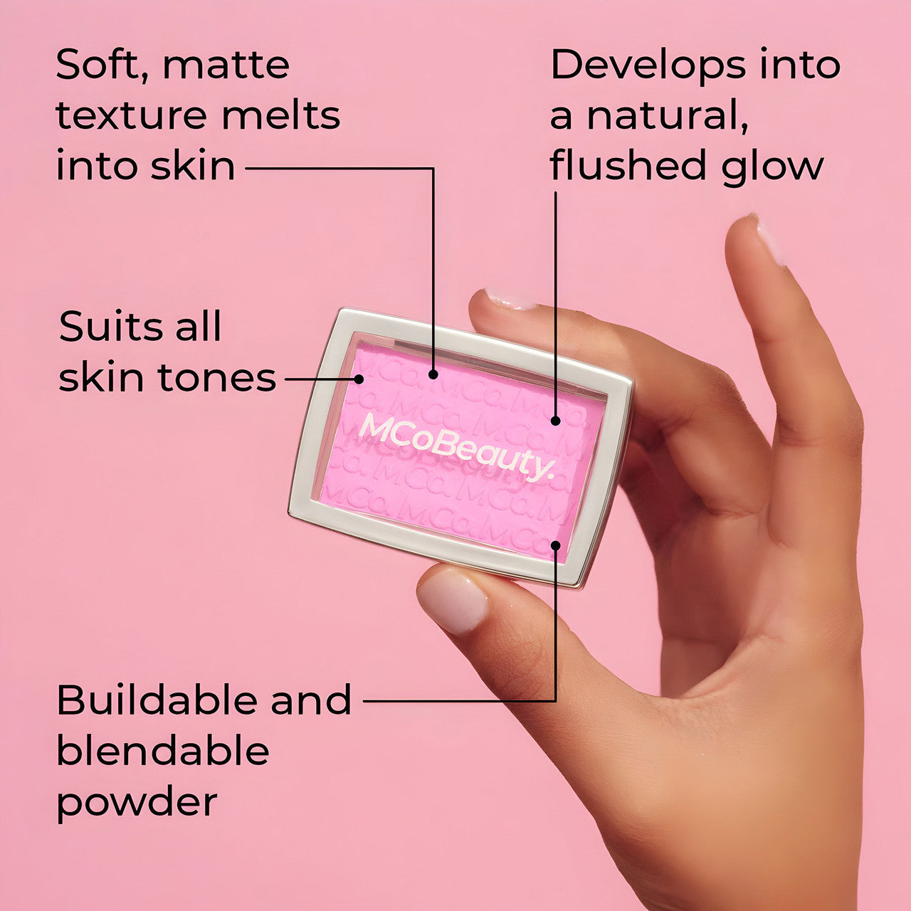 MCoBeauty Glow Up pH Powder Blush - Rosy Pink