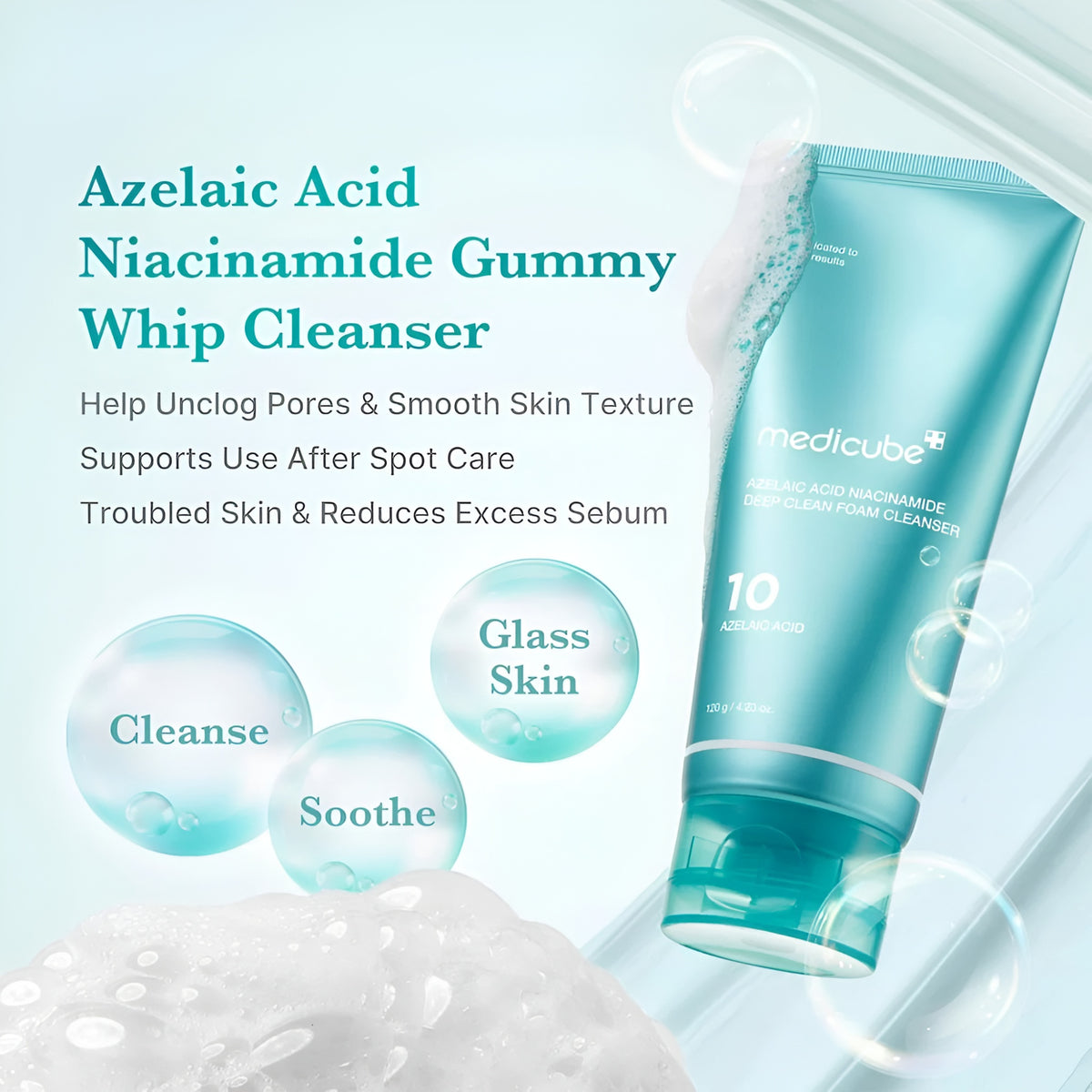 Medicube Azelaic Acid Deep Clean Foam Cleanser 120g