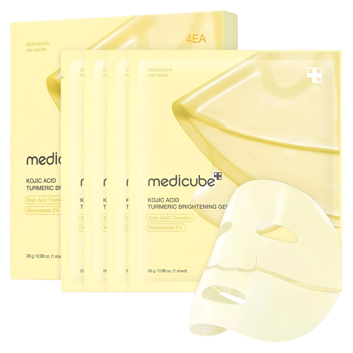 Medicube Kojic Acid Turmeric Gold Jelly Gel Mask 4 Pack