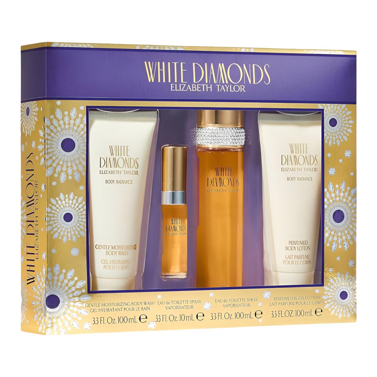 White Diamond 100ml EDT 4 Piece Gift Set By Elizabeth Taylor (Women's)